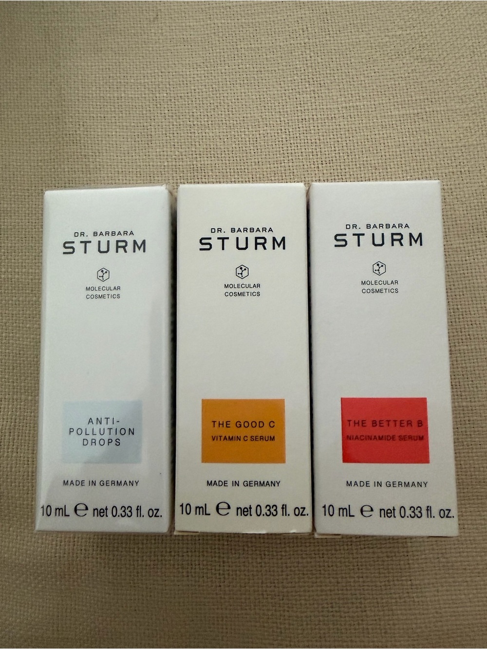 Dr. Barbara Sturm Serum Trio Set - Anti Pollution, Good C, Better B 10ml NIB